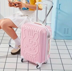 1pc Sanrio Hello Kitty 50.8 cm malha de viagem rosa - alça de alumínio durável, estojo rígido à prova de choque com fechadura de segurança para viagens seguras